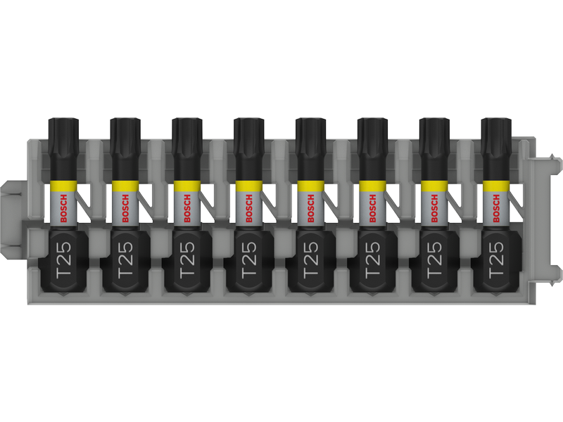 8-delni komplet vijačnih nastavkov Bosch PRO Torx Impact, T25, 25mm, 2608522381